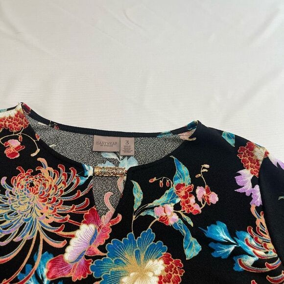 Easywear By Chico’s Floral Top Blouse Size 3 US XL - Picture 2 of 8